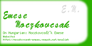 emese moczkovcsak business card